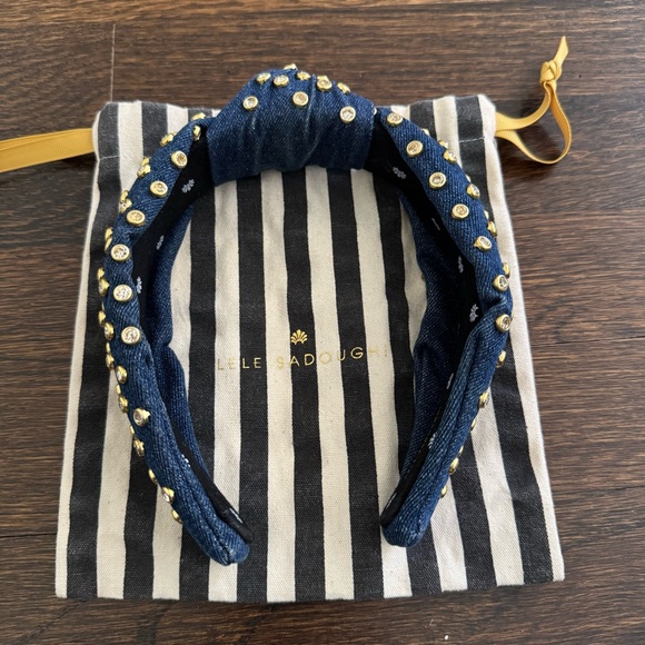 Lele Sadoughi Jean headband with dust bag - Picture 2 of 5